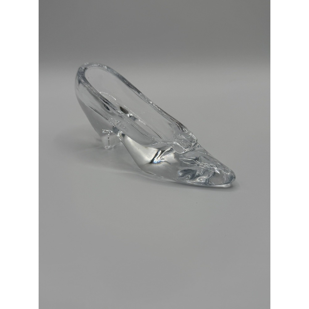 Vintage Clear Glass Cinderella Slipper‎ Figurine Ring Holder Princess Decor